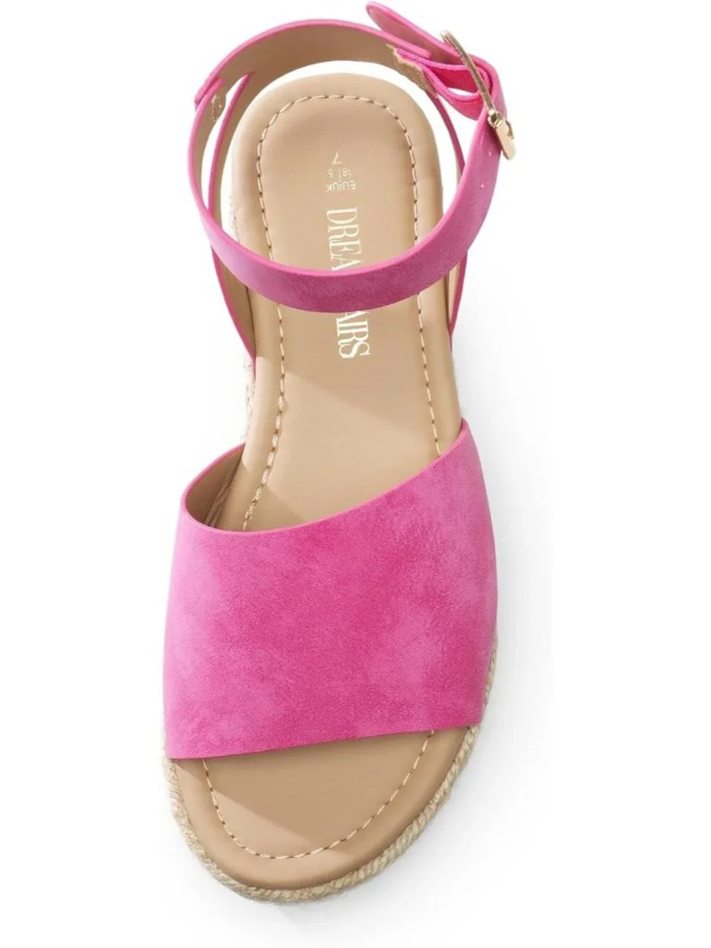 Women's Hot Pink Comfortable Platform Espadrilles Ankle Strap Wedge Sandal Shoes